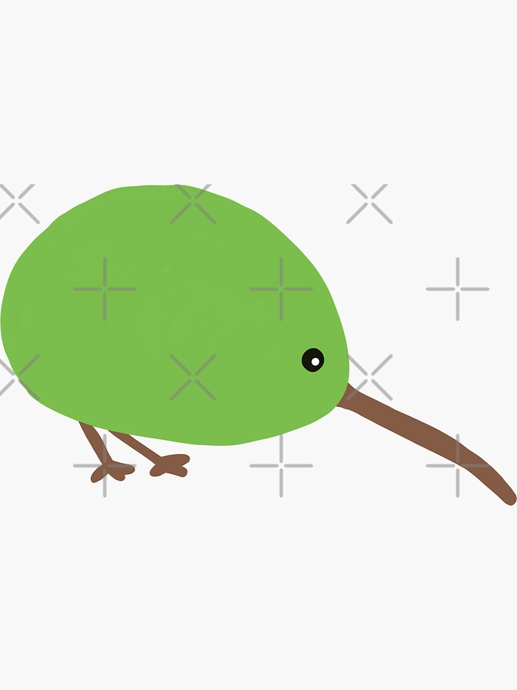 Cute Simple Abstract Kiwi Bird Green Sticker For Sale By Anne Sarah