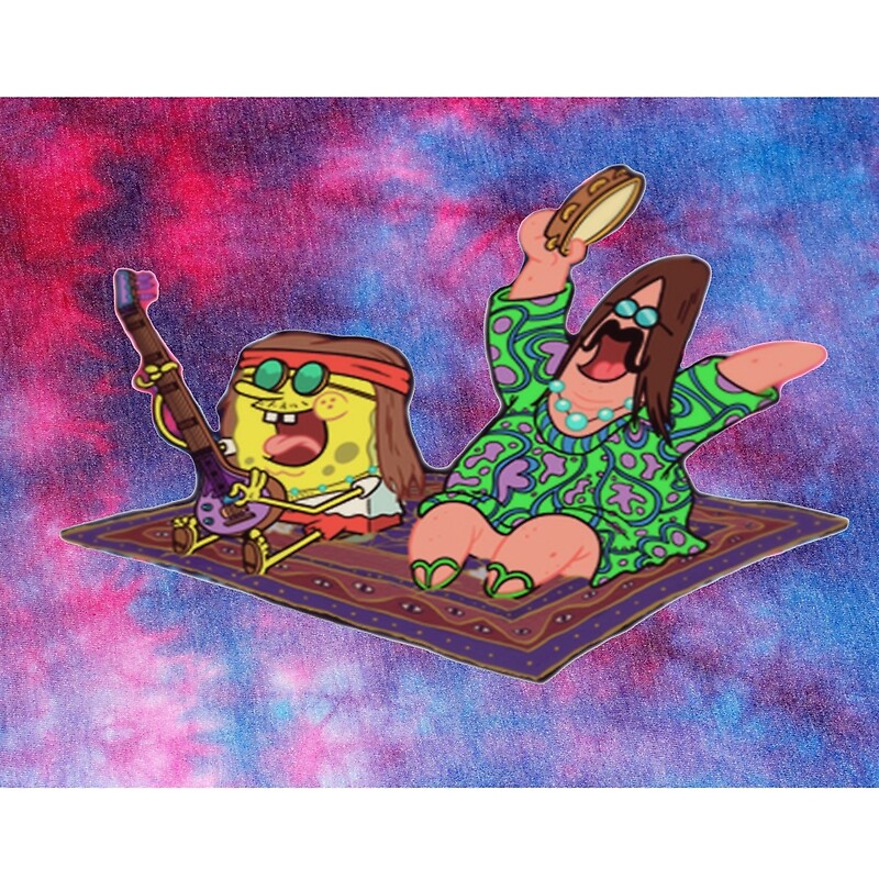 Change country, currency, language. hippie spongebob. statue. 