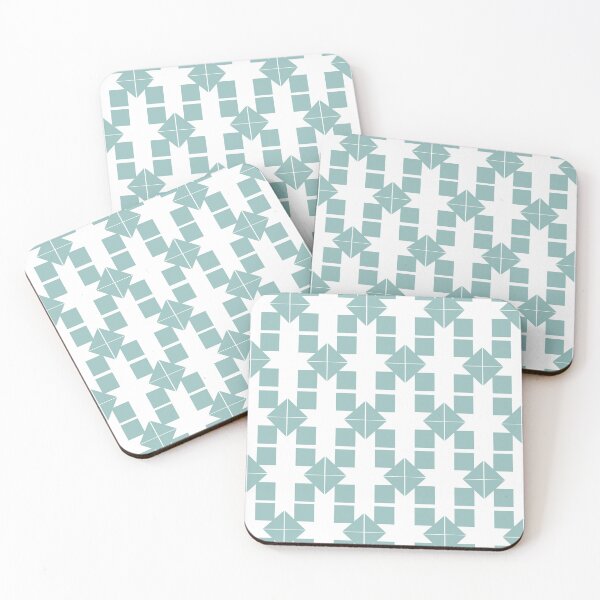 Item preview, Seafoam and White Star Tiles designed and sold by BeJolley.