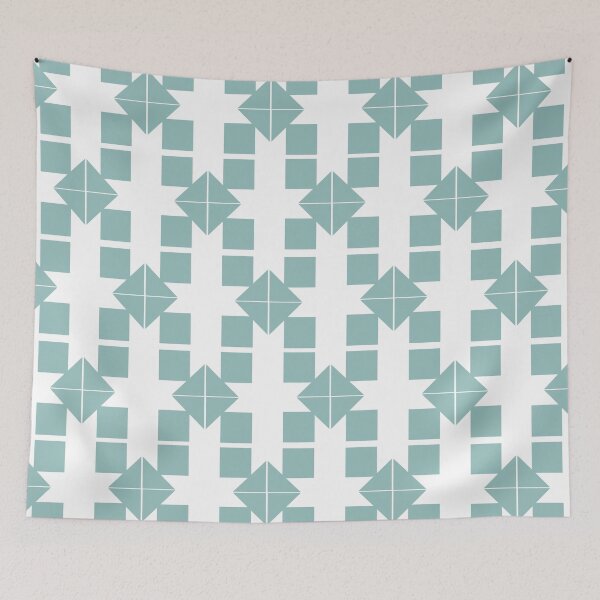 Item preview, Seafoam and White Star Tiles designed and sold by BeJolley.