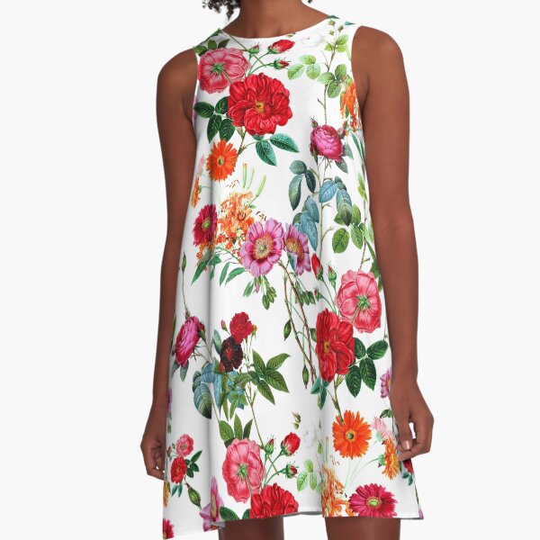 Botanical Pattern A-Line Dress