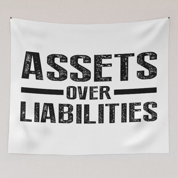 Item preview, Assets Over Liabilities Text in Black designed and sold by BLMcreations.