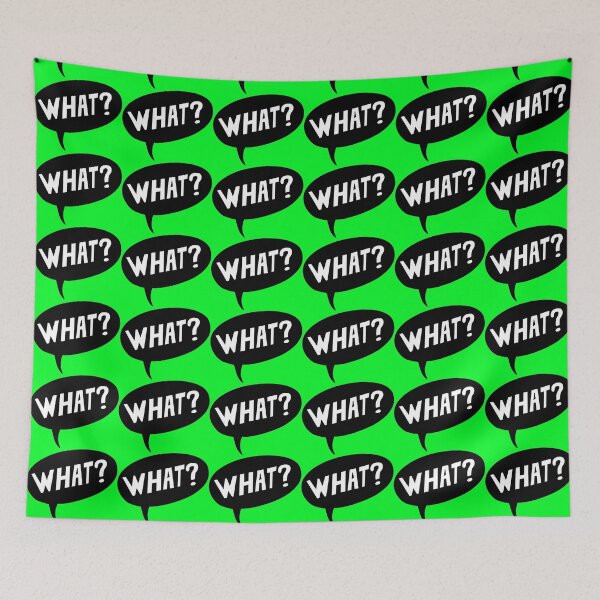 Item preview, WHAT? expletive comic book cartoon onomatopoeia black green designed and sold by Julieford.