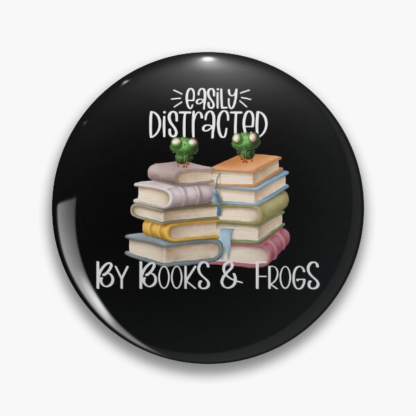 Item preview, Easily Distracted By Books And Frogs, Cute Frogs on Stack of Books, Frog Lover designed and sold by PrintedKat.
