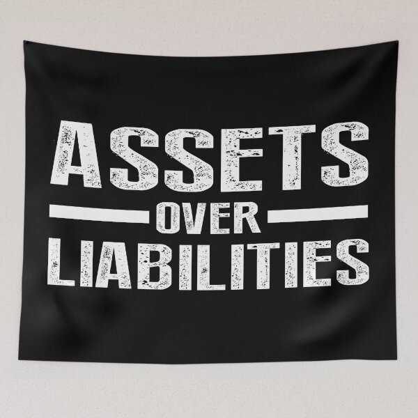 Item preview, Assets Over Liabilities Text in White designed and sold by BLMcreations.