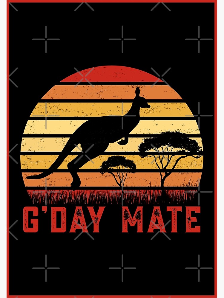 "G'Day Mate - Funny Australian Kangaroo Vintage Symbol" Poster For Sale ...