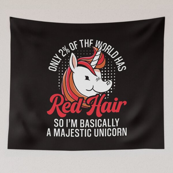 Artikelvorschau, Red Hair Unicorn Magic Redhead Ginger Red Orange Haired entworfen und verkauft von TomGiantDesigns.