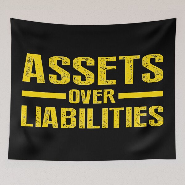Item preview, Assets Over Liabilities Text in yellow designed and sold by BLMcreations.
