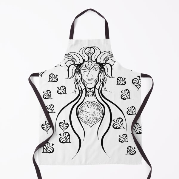 Item preview, illustration of the Andean Pachamama with falling leaves. designed and sold by AlexGrafs.