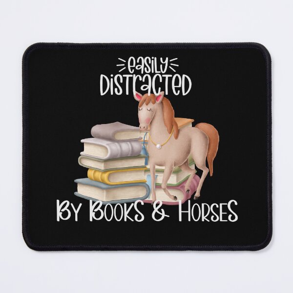 Item preview, Easily Distracted By Books And Horses, Pony and Stack of Books designed and sold by PrintedKat.