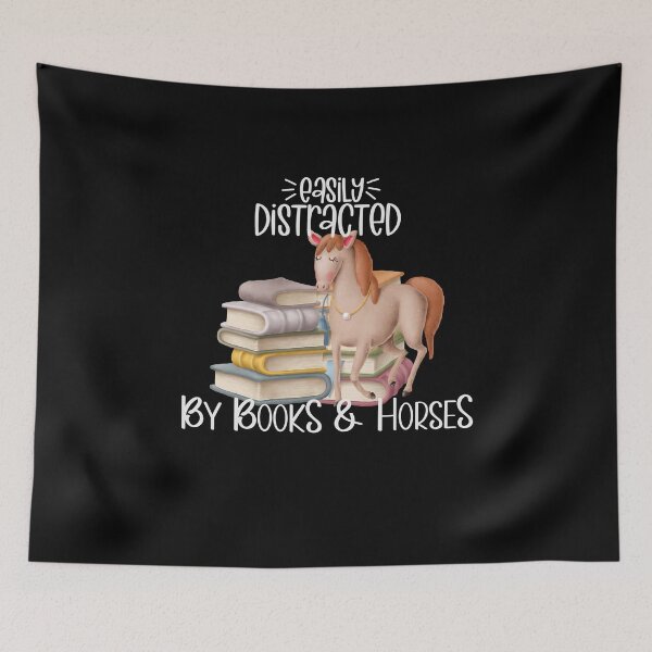 Item preview, Easily Distracted By Books And Horses, Pony and Stack of Books designed and sold by PrintedKat.