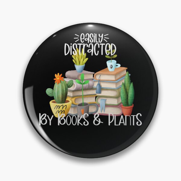 Item preview, Easily Distracted By Books And Plants, Plants, Cactus, and Stack of Books designed and sold by PrintedKat.