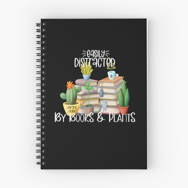 Item preview, Easily Distracted By Books And Plants, Plants, Cactus, and Stack of Books designed and sold by PrintedKat.
