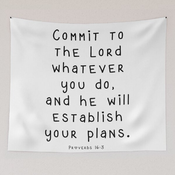 Item preview, Proverbs 16:3 Commit to the Lord He will establish your plans designed and sold by AmeliasArtistry.