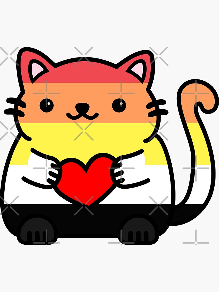 Akoisexual Pride Flag Kitty Sticker For Sale By Ilexdesigns Redbubble