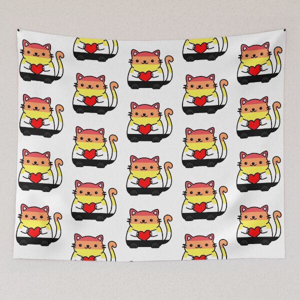 Item preview, Akoisexual Pride Flag Kitty designed and sold by ilexdesigns.