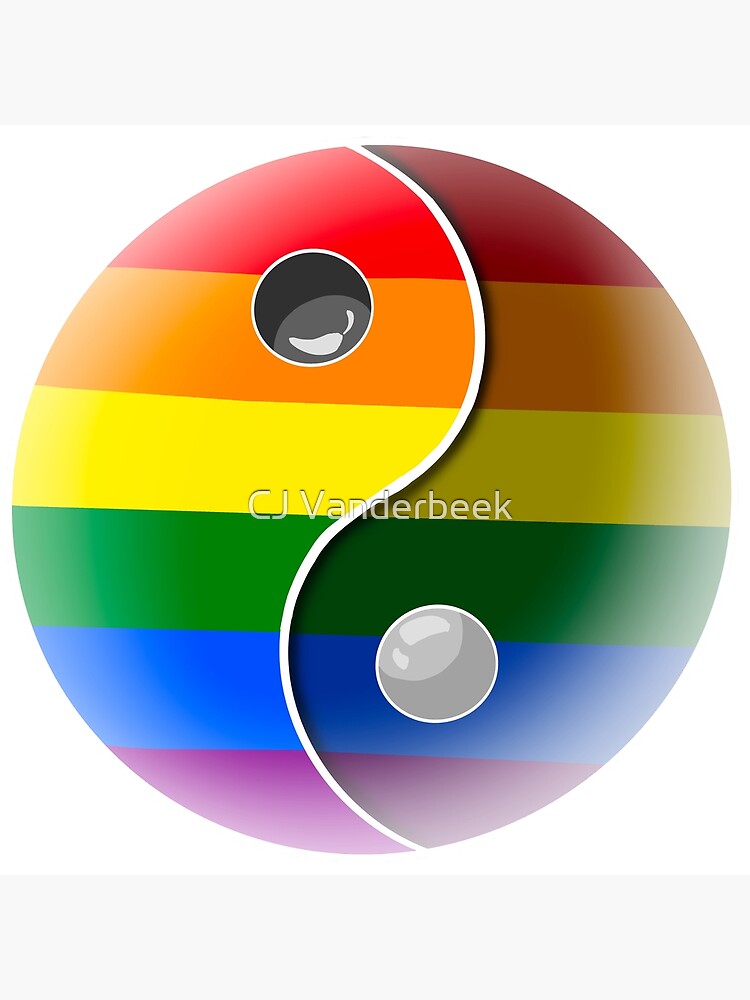 Rainbow Pride Yin Yang Symbol Poster For Sale By Nailbitingwrite Redbubble