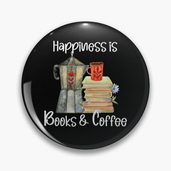 Item preview, Happiness is Books and Coffee, Coffee Lover, Book Lover, Stack of Books designed and sold by PrintedKat.