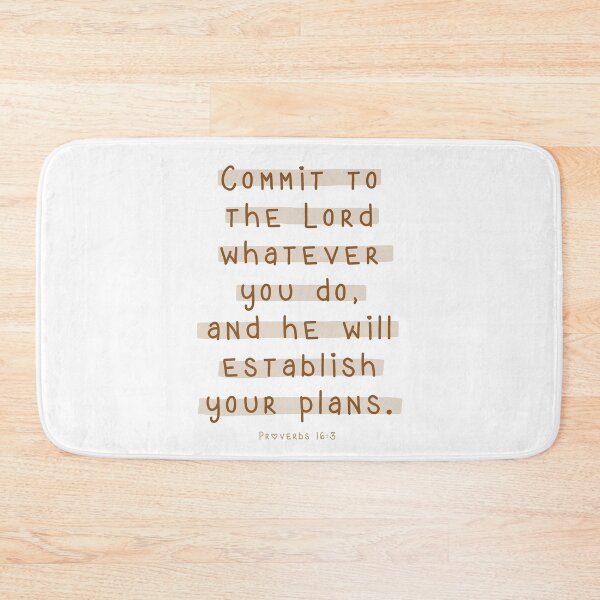 Item preview, Proverbs 16:3 Bible verse Christian quote brown designed and sold by AmeliasArtistry.