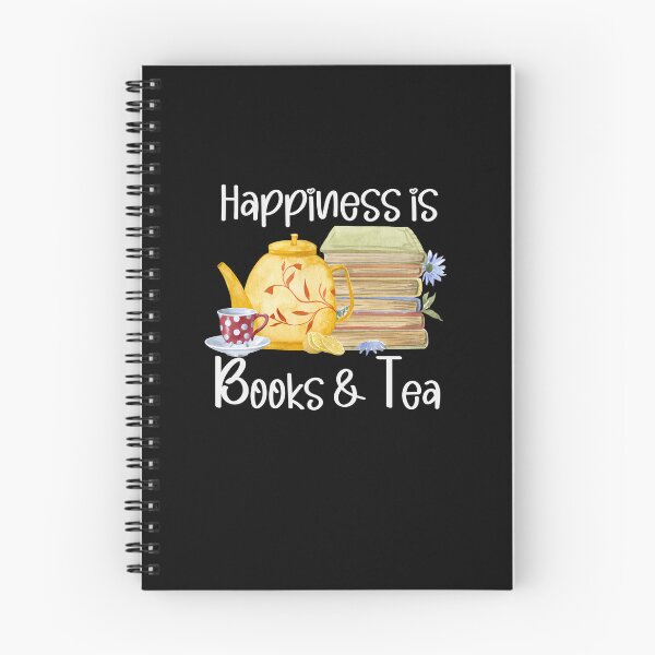 Item preview, Happiness is Books and Tea, Tea Lover, Book Lover, Stack of Books designed and sold by PrintedKat.