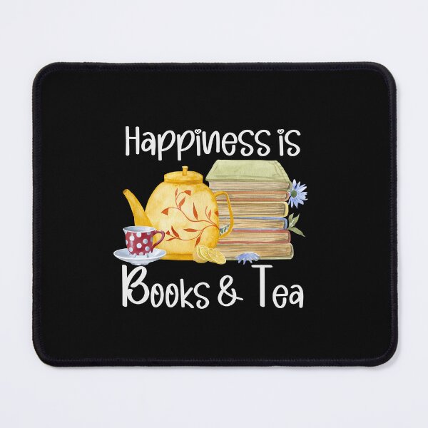 Item preview, Happiness is Books and Tea, Tea Lover, Book Lover, Stack of Books designed and sold by PrintedKat.