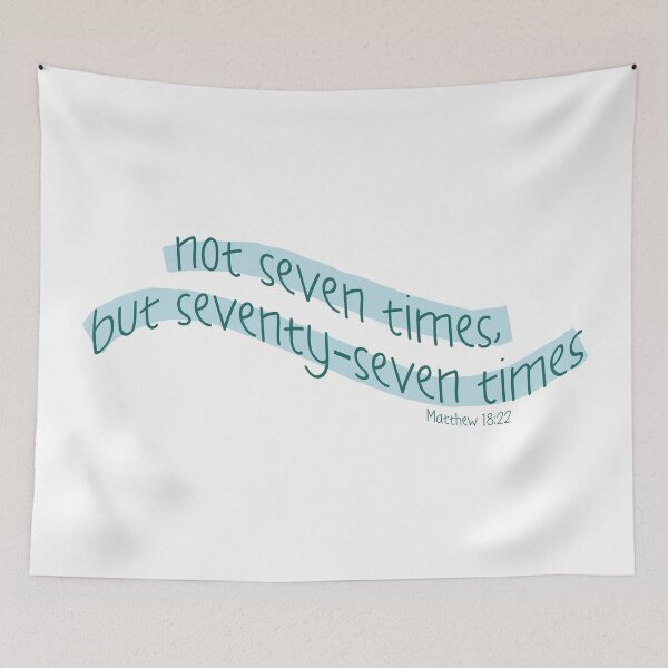 Item preview, Matthew 18:22 not seven times but 77 times blue designed and sold by AmeliasArtistry.