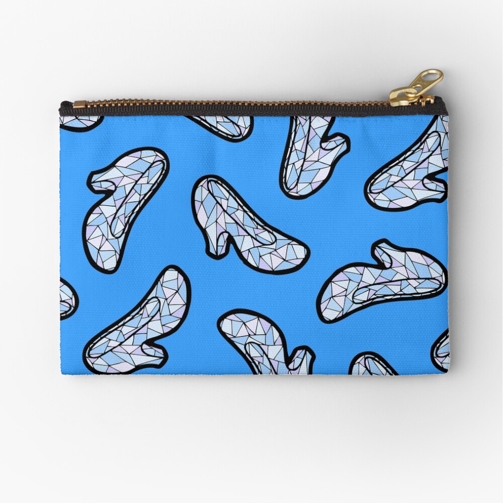 Glass Slipper Pattern in Blue Zipper Pouch