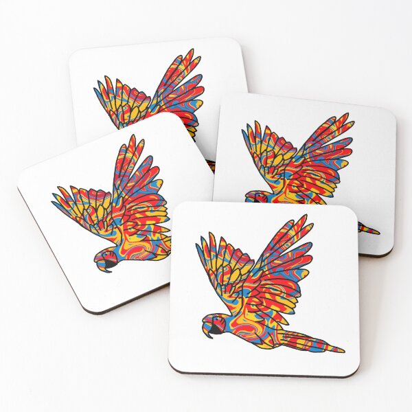 Item preview, Marbled flying parrot art designed and sold by ArtbyJanaye.