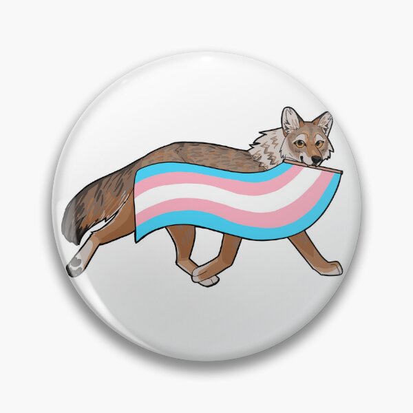 Item preview, Trans pride coyote (canis laTRANS) textless designed and sold by paintedpaw-cat.