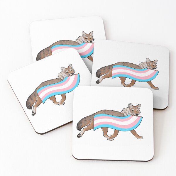 Item preview, Trans pride coyote (canis laTRANS) textless designed and sold by paintedpaw-cat.