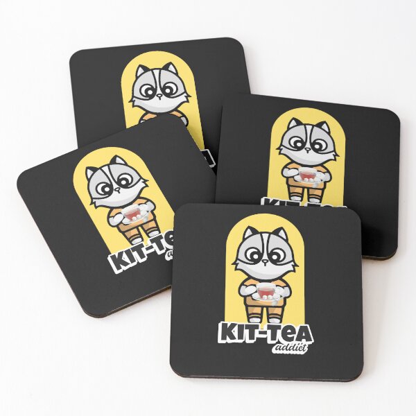 Item preview, Cute Cat Drinking Tea Kit-Tea Addict designed and sold by ArtMeetsPizza.