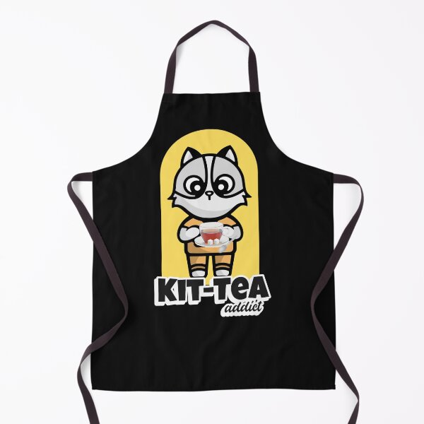 Item preview, Cute Cat Drinking Tea Kit-Tea Addict designed and sold by ArtMeetsPizza.
