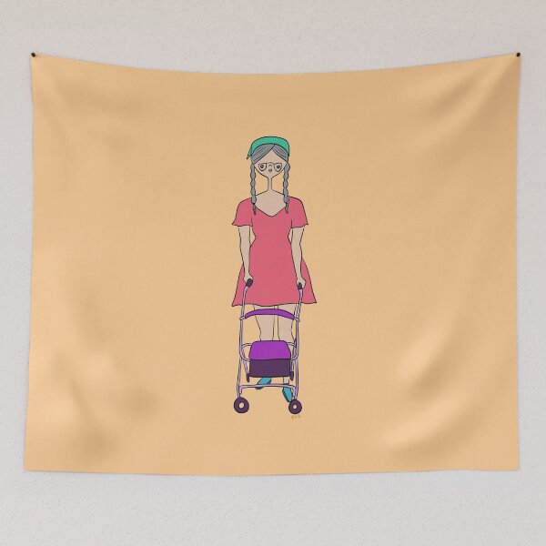 Item preview, Cute Girl With Rollator (orange) designed and sold by misslovelymess.