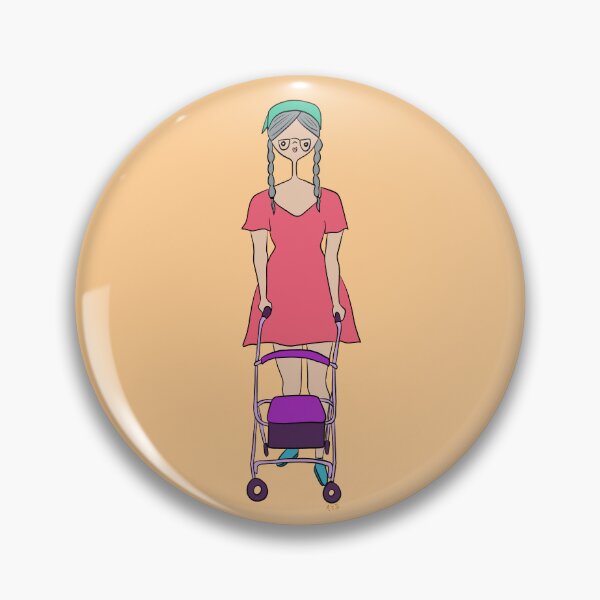 Item preview, Cute Girl With Rollator (orange) designed and sold by misslovelymess.