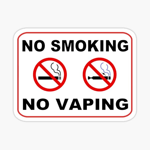 No Smoking E-Cig Vape Red White Print Swim Rules Swimming Picture Sign Metal 