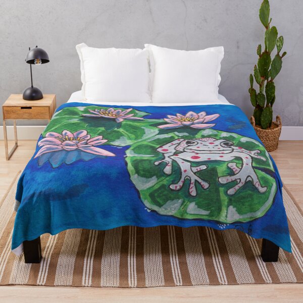Item preview, Fog on lily pad painting designed and sold by CrittersByLola.