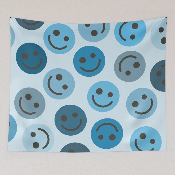 Item preview, Blue Happy Faces designed and sold by gray-cat.