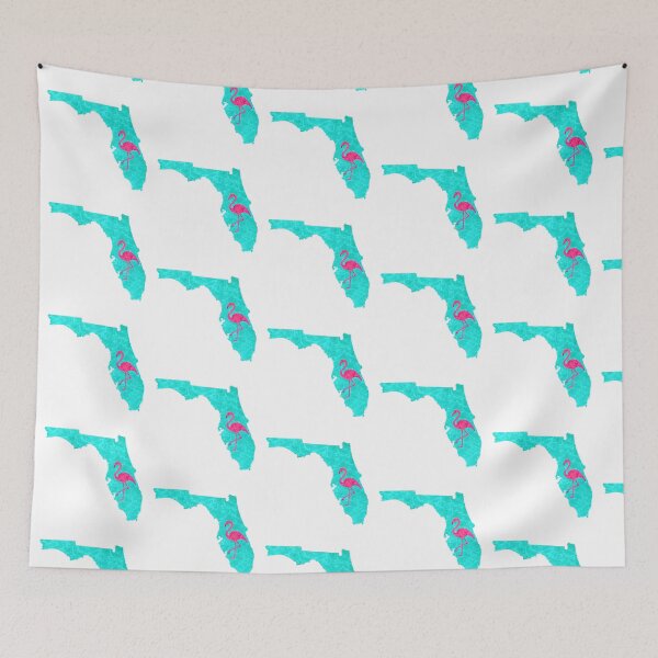 Item preview, Small Pink Flamingo & Water Waves Florida  designed and sold by ArtbyJanaye.