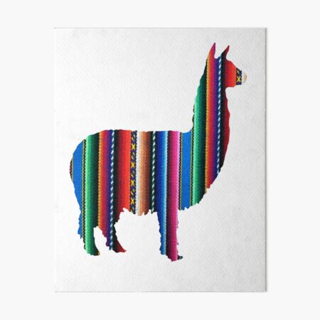 Llama Textile Design Inca Ink Original South American Inca Textile BG Art Board Print