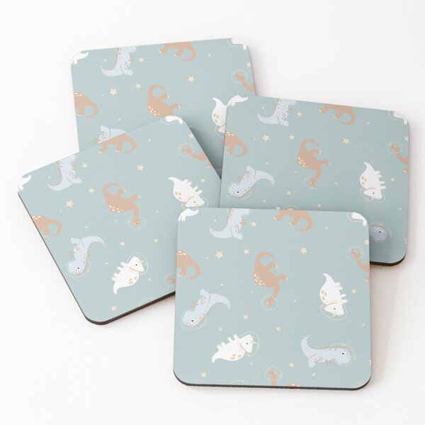 Item preview, Dinosaurs in Outer space - Blue Boho designed and sold by Ashleigh Fish.