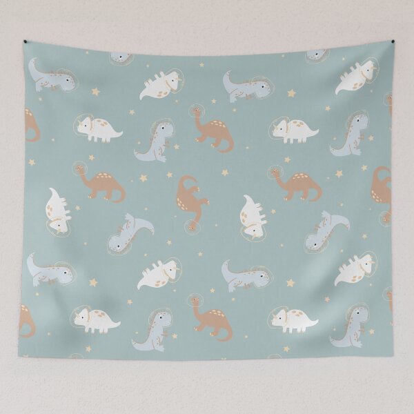 Item preview, Dinosaurs in Outer space - Blue Boho designed and sold by Ashleigh Fish.