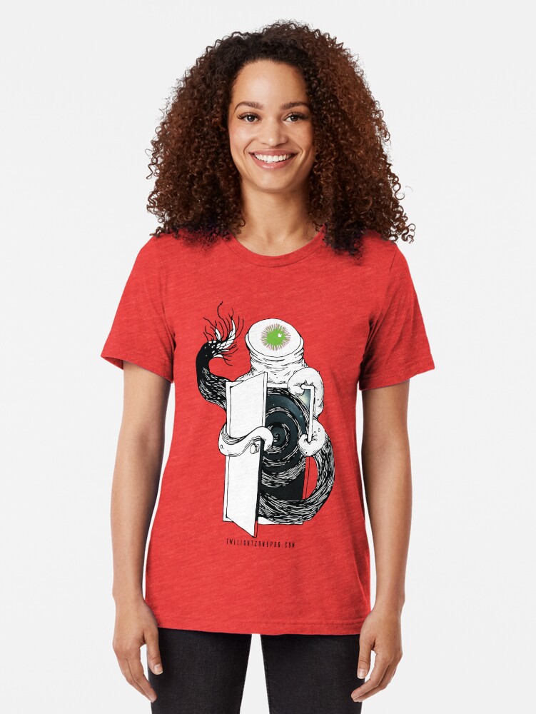 Alternate view of The Door Man (Green Eyed) Tri-blend T-Shirt