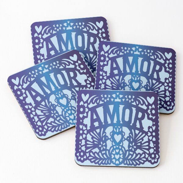 Item preview, blue LOVE mexican folk art decoration papel picado latin fiesta  designed and sold by T-Mex.