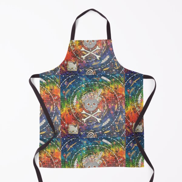 Item preview, Voodoo Juju rainbow skull and crossbones designed and sold by Sue Catt.