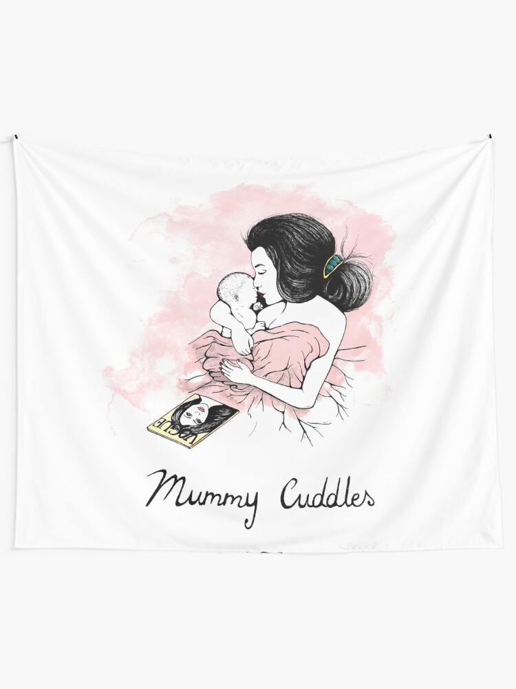 Alternate view of Mummy Cuddles Tapestry