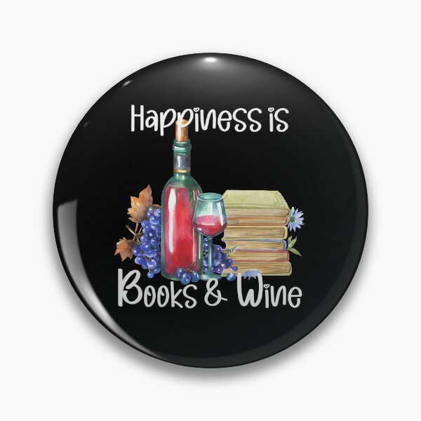 Item preview, Happiness is Books and Red Wine, Wine Lover, Book Lover, Stack of Books designed and sold by PrintedKat.