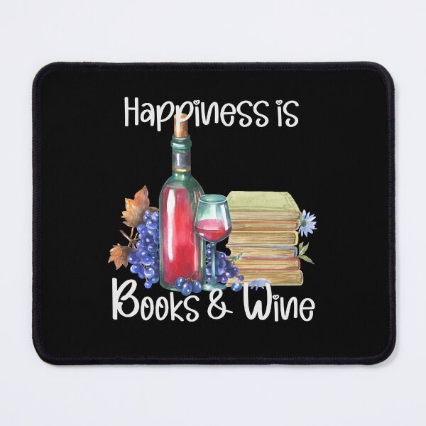 Item preview, Happiness is Books and Red Wine, Wine Lover, Book Lover, Stack of Books designed and sold by PrintedKat.