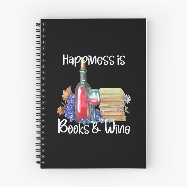 Item preview, Happiness is Books and Red Wine, Wine Lover, Book Lover, Stack of Books designed and sold by PrintedKat.