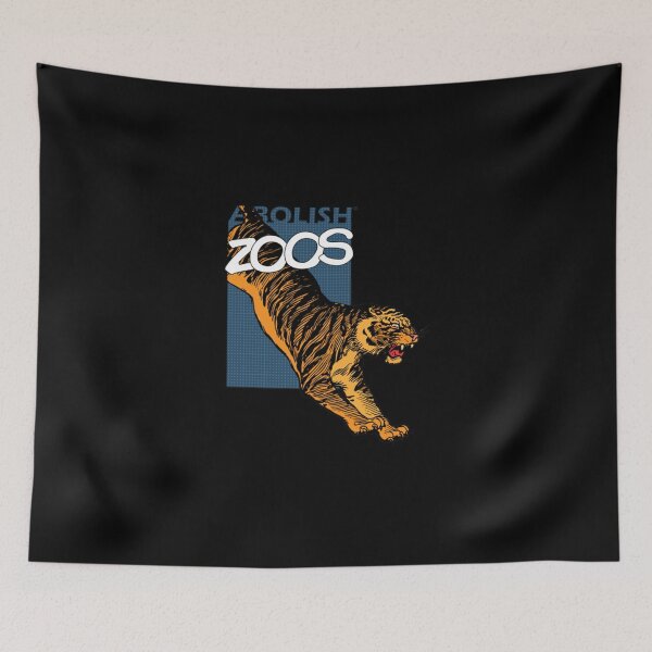 Item preview, Abolish Zoos Orange Leaping Tiger Comic Book Logo Classic T-Shirt designed and sold by lelaalicesr.