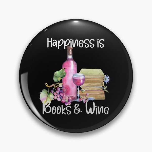 Item preview, Happiness is Books and Rose Wine, Wine Lover, Book Lover, Stack of Books designed and sold by PrintedKat.